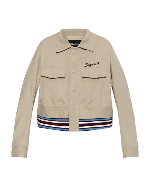 DSquared² Jassen ,Katoen The Cotton Loose-Fit Jacket in het Natural