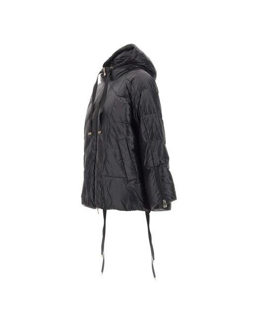 Elena Miro Nylon Puffer Jacket in het Black