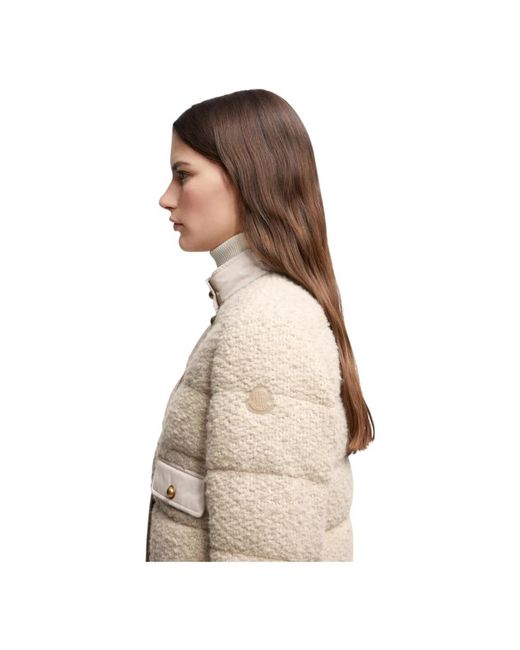 Moncler Jassen ,Wol Blandy Short Down Jacket in het Natural