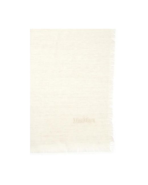 Max Mara Monogram Wool Stole in het Natural