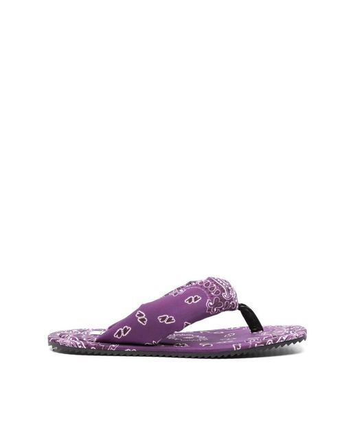 Sandalias moradas con estampado bandana The Attico de color Purple
