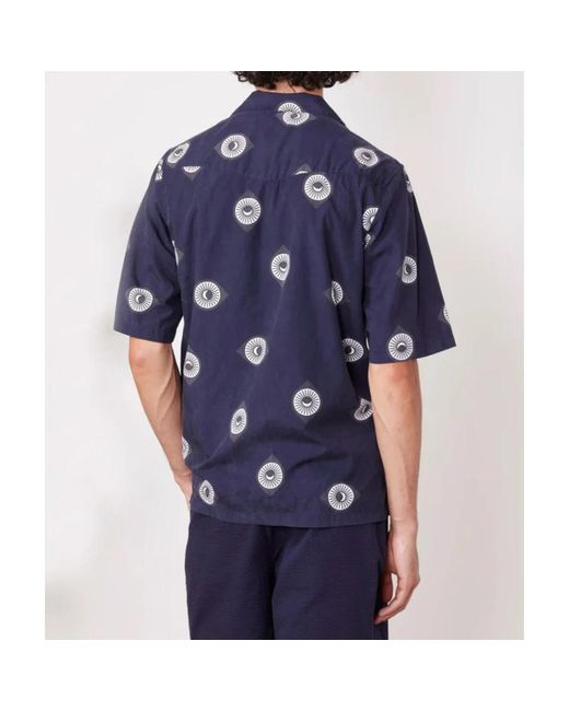 Officine Generale Blue Short Sleeve Shirts for men