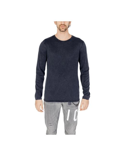 Jack & Jones Blue Round-Neck Knitwear for men