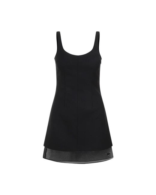 Prada Black Kleid mit Emaille-Logo