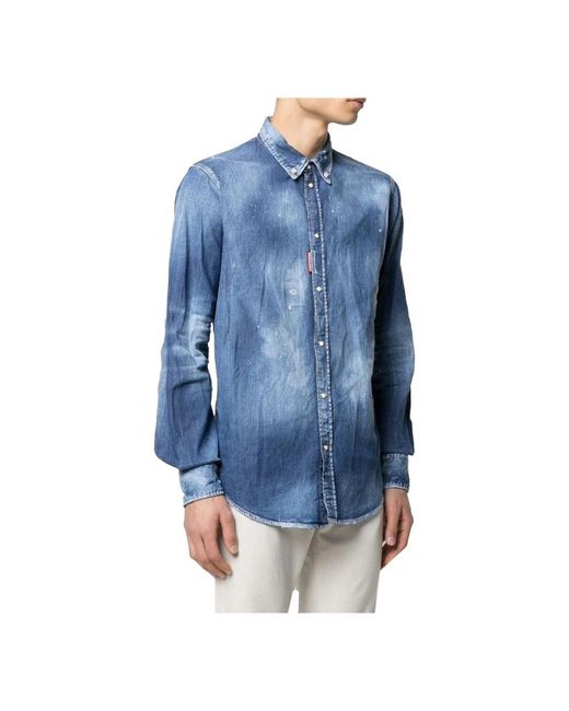 DSquared² Blue Denim Shirts for men