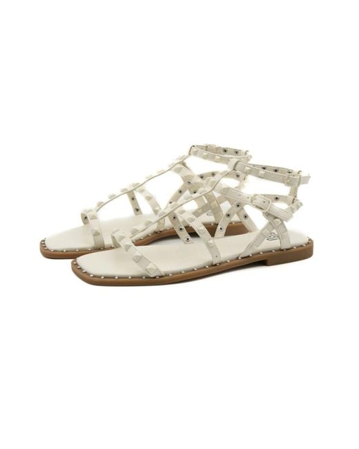 Bibi Lou White Flat Sandals