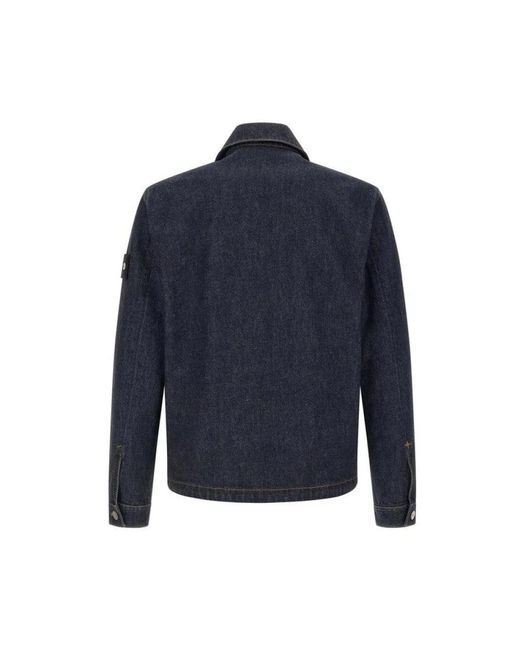 Stone Island Blue Denim Jackets for men