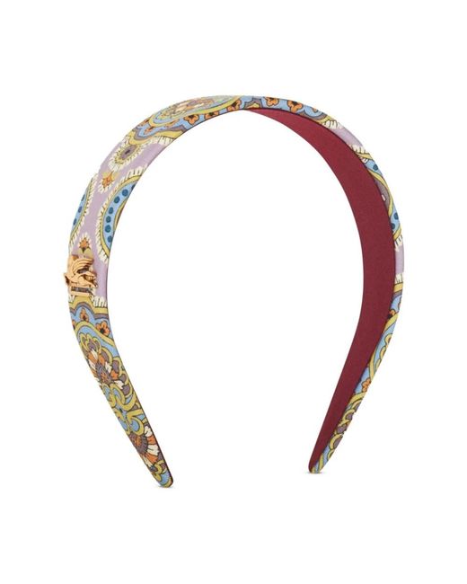 Paisley floreale fascia capelli seta di Etro in Metallic
