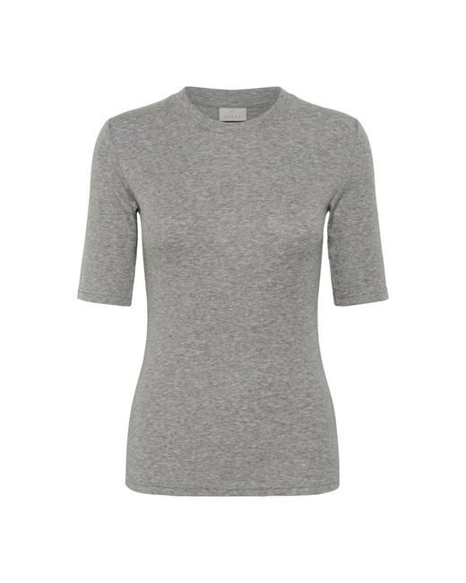 T-Shirts Kaffe de color Gray