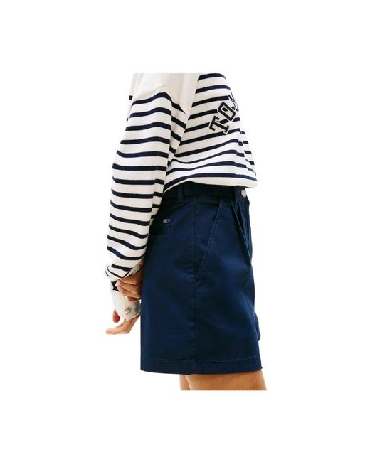 Tommy Hilfiger Blue Plissierte Claire Shorts Für Frauen