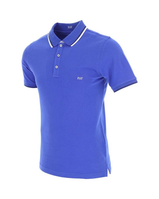 Fay Tops ,Blauw ,Katoen Polo Shirt in het Blue voor heren
