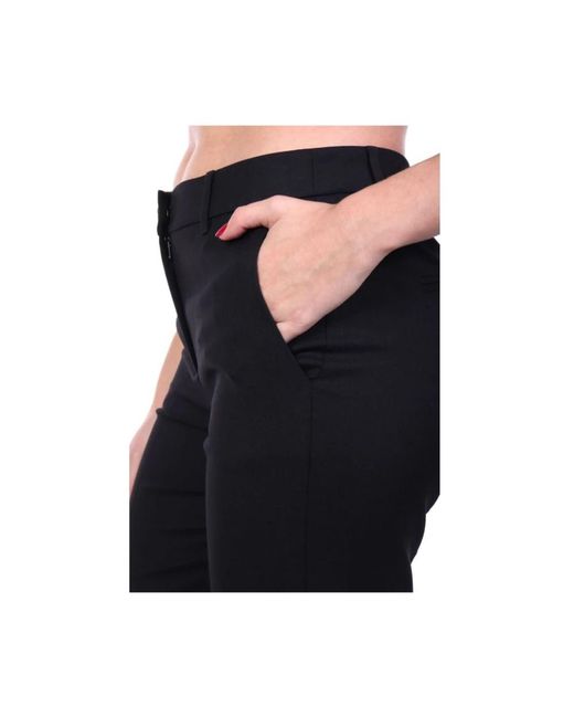 Marella Broeken ,Zwart ,Leer Slim-Fit Broek in het Black