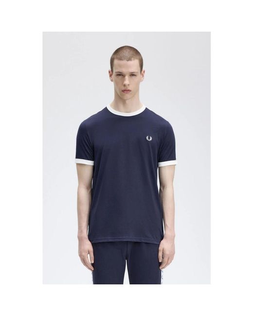 Fred Perry Blue T-Shirts for men