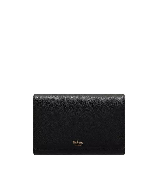 Mulberry Accessoires ,Zwart ,Leer Klassieke Leren Portemonnee in het Black