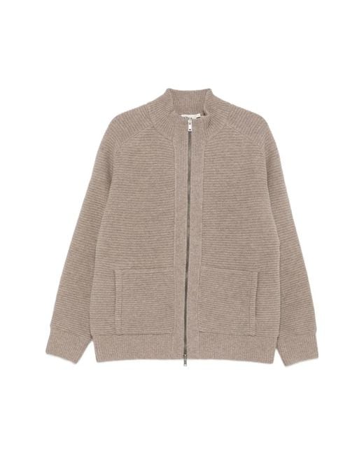 Altea Taupe Gerippte Strickjacke Mit Reißverschluss in Brown für Herren