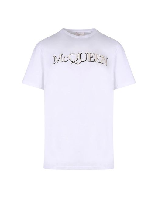Alexander McQueen Besticktes logo t-shirt in White für Herren