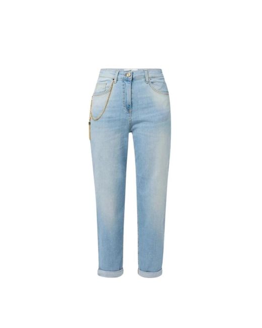 Cropped Jeans Elisabetta Franchi de color Blue