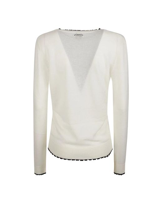 Pinko White Round-Neck Knitwear