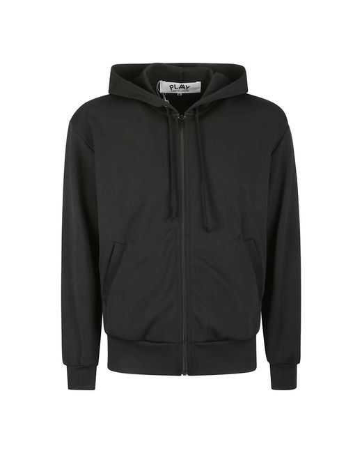 COMME DES GARÇONS PLAY Hoodies & Sweatvesten ,Zwart ,Polyester Hooded Sweatshirt Met Hart Detail in het Black voor heren