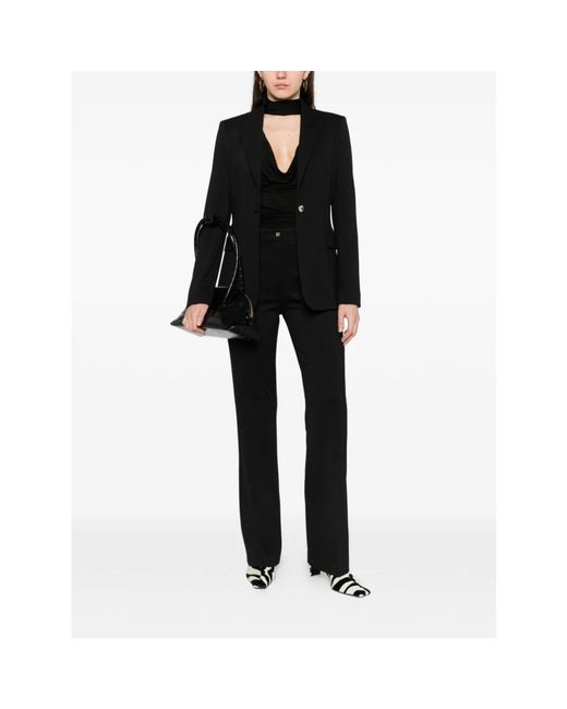 Pinko Jassen ,Zwart ,Leer New Signum Jacket in het Black