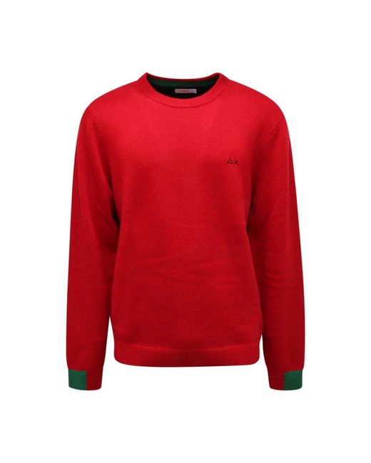 Sun 68 Feuerroter Pullover in Red für Herren