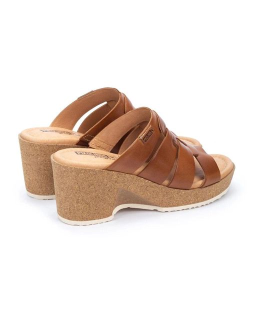 Pikolinos Brown Bequeme keilsandalette mit gepolsterter innensohle