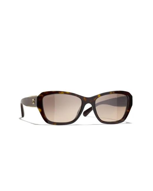 Chanel Brown Ikonoische sonnenbrille mit braunen verlaufsgläsern