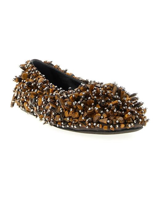 Dries Van Noten Ballerina's Met Kralen in het Brown