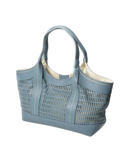 Plinio Visona' Blue Azur Leder Schultertasche