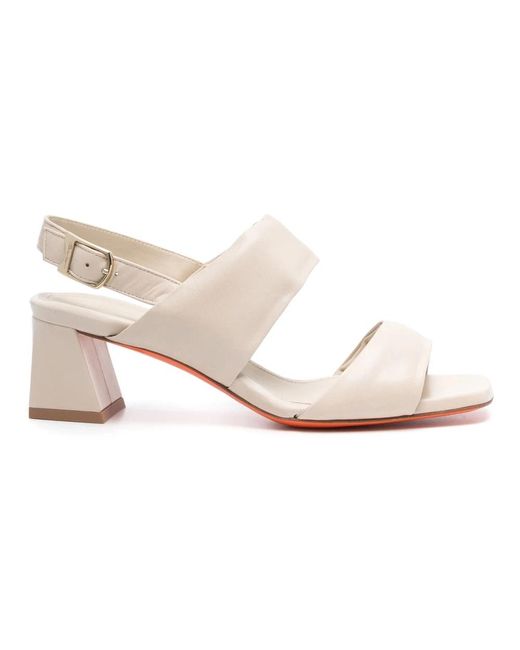 Santoni White High Heel Sandals