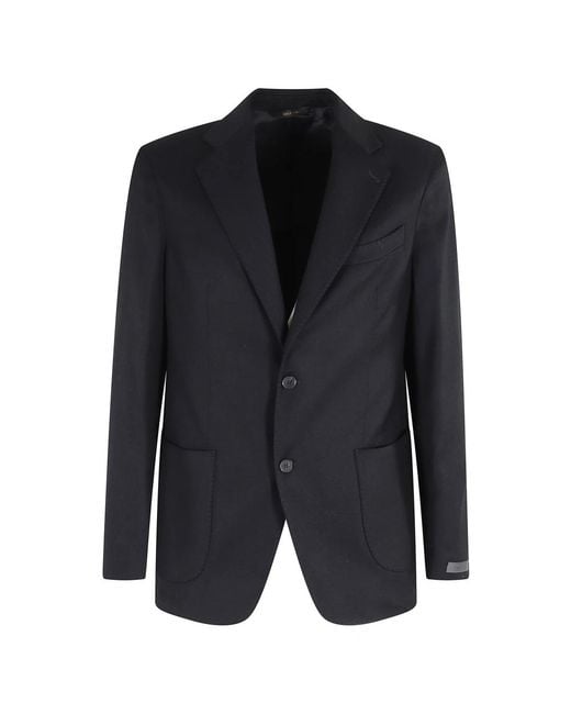 BRIGLIA Jassen ,Blauw ,Wol Grijze Wol Greco Jas in het Black voor heren