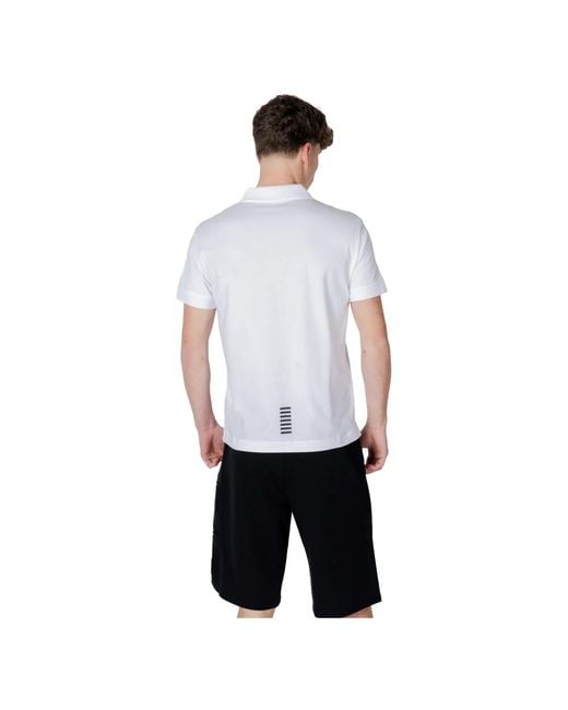 EA7 Tops ,Wit ,Katoen Core Identity Stretch-Katoenen Polo Shirt in het Blue voor heren