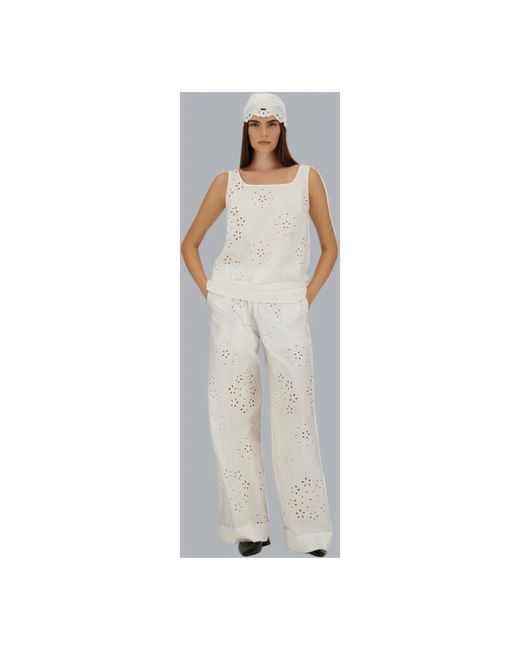 Herno Broderie Pants in het White