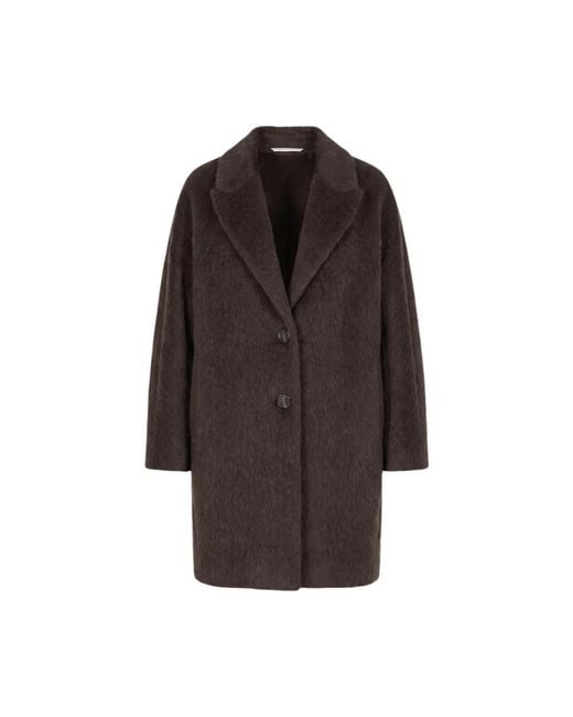 Peserico Brown Single-Breasted Coats