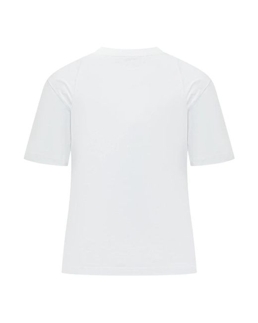MSGM Tops ,Wit ,Katoen Logo Patch T-Shirt in het White