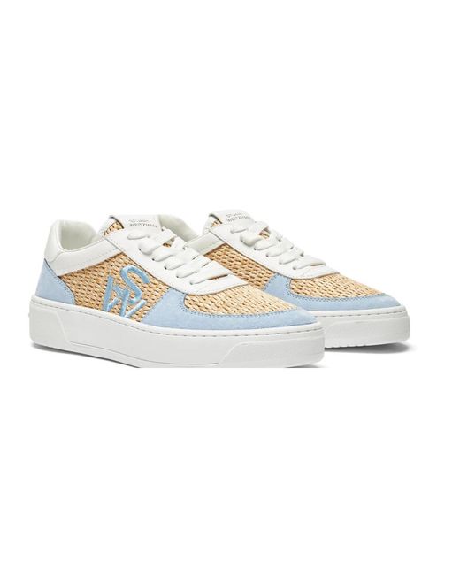 Stuart Weitzman Blue Abstrakter monogramm-logo-sneaker,sneakers
