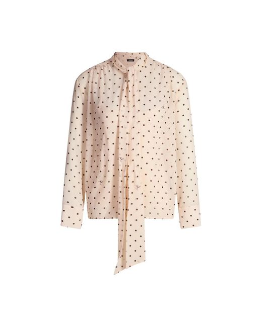 Joop! Tie-Collar Polka Dot Blouse in het Natural
