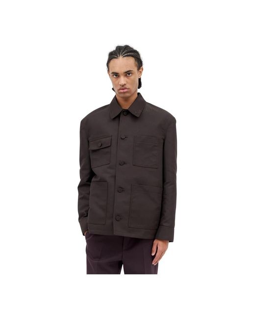 Gucci Jassen ,Bruin ,Katoen Katoenen Jack Met Logoprint in het Black voor heren