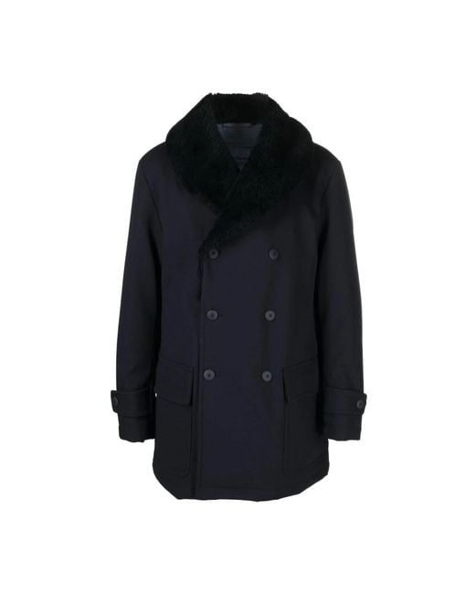 Giorgio Armani Black Double-Breasted Coats for men