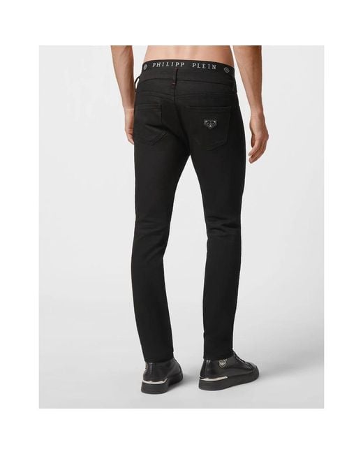 Philipp Plein Slim Fit Jeans Basic in het Black voor heren