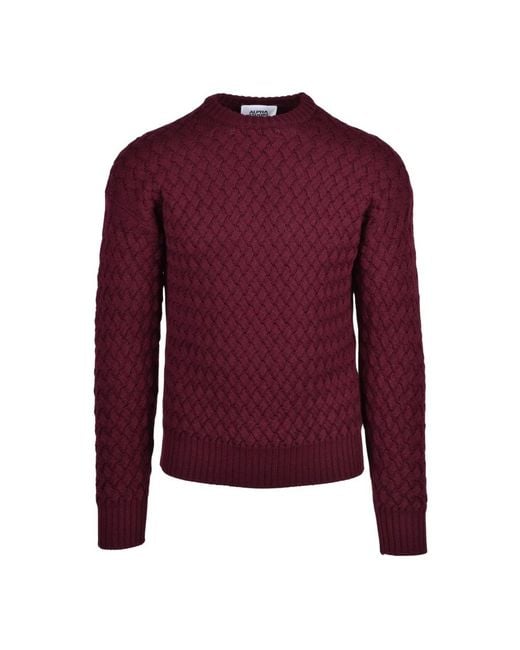 Alpha Studio Purple Round-Neck Knitwear for men