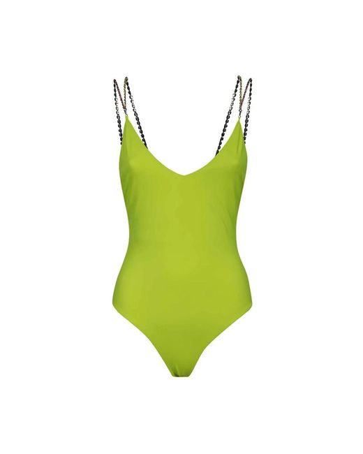 Gcds Badmode ,Groen ,Badpak Met Open Rug in het Green