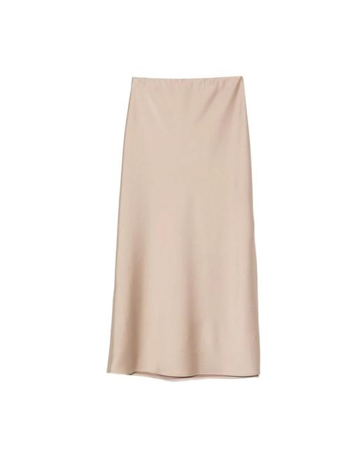 D.exterior Rokken ,Bruin ,Side Slit Midi Rok in het Natural