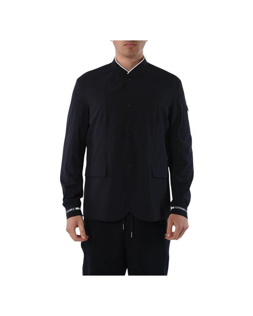 Armani Exchange Nylon-blazer mit geripptem kragen in Black für Herren