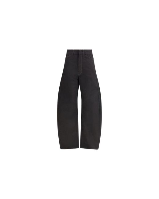 Lemaire Black Strukturierte Barrel Hose Mit Taschen