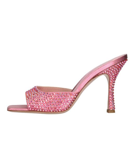 Gedebe Pink Heeled Mules