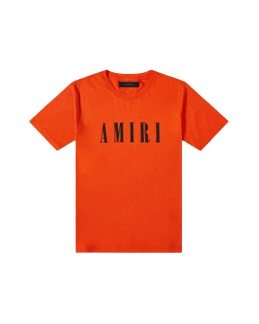 Amiri Tops ,Oranje ,Katoen Kern Logo Tee Oranje Katoenen T-Shirt in het Orange voor heren