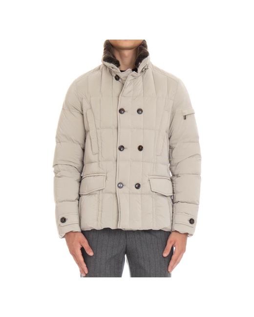 Moorer Jassen ,Gewatteerde Double-Breasted Peacoat in het Natural voor heren