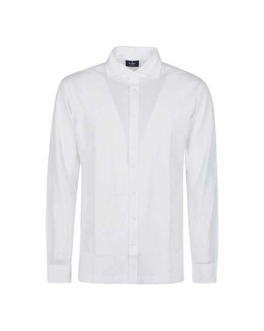 Barba Napoli Bianco langarmhemd in White für Herren