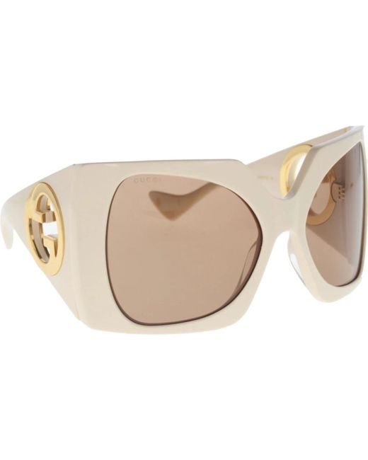 Gucci Natural Ikonoische sonnenbrille mit einheitlichen gläsern